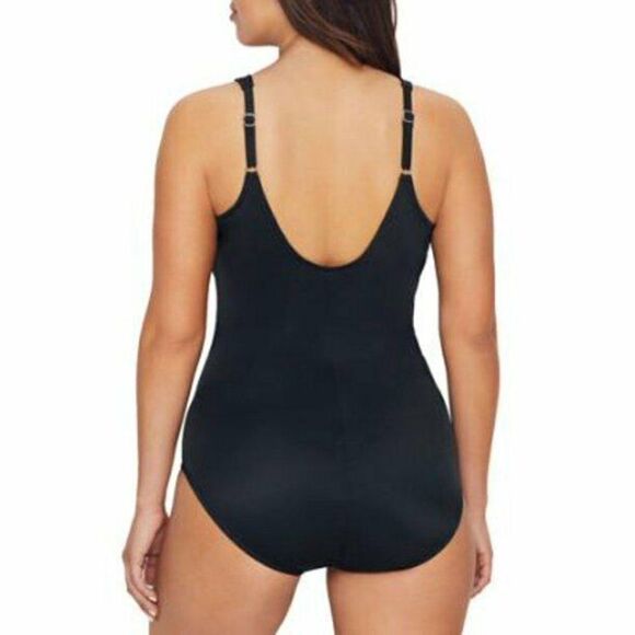 Trimshaper Women Black & White Photo Op Randi One-Piece Swimsuit Size 14 - Picture 4 of 9